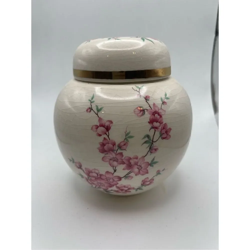 Ginger Jar vintage crackle cherry blossom Creme